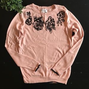 Elle Pink Sweater Floral Design